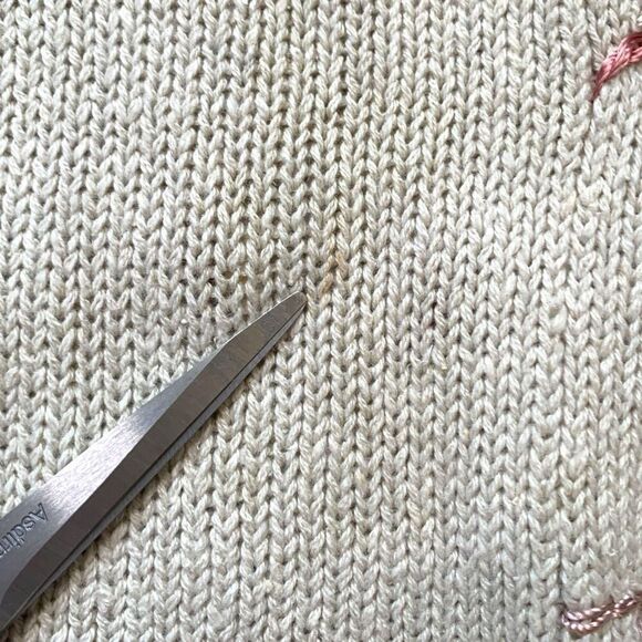 Vintage Cream Cardigan with Pink and Yellow Floral Embroidery - Picture 8 of 10